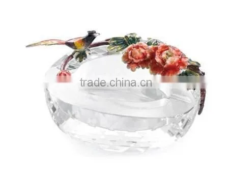 Crystal Ash Tray RORO Art-crystal & Enamel R-7625G photo-6