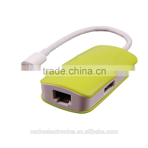 New 2 Ports Usb Hub Usb 3.1 Type C Hub With 1 Port RJ45 Gigabit Ethernet Lan Adapter 10/100/1000 Mbps photo-3