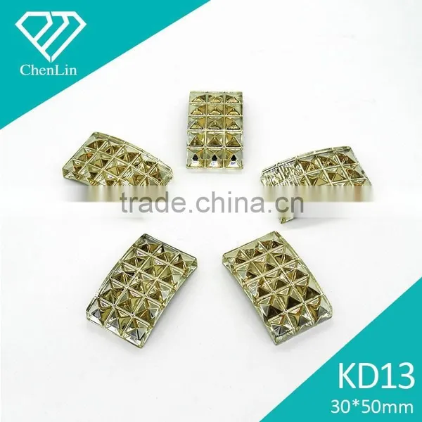 KD13 Rectangle Flat Back Sew on Acrylic Rhinestones for Fashion Decoration, Craft Making, Garment Bags Accessories photo-3