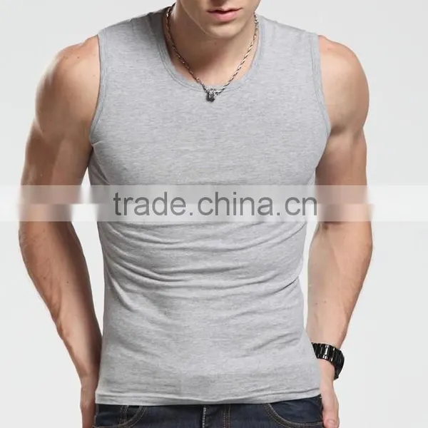 High Quality Custom Design 100% Cotton Fabric Cool Men Tank Top photo-2