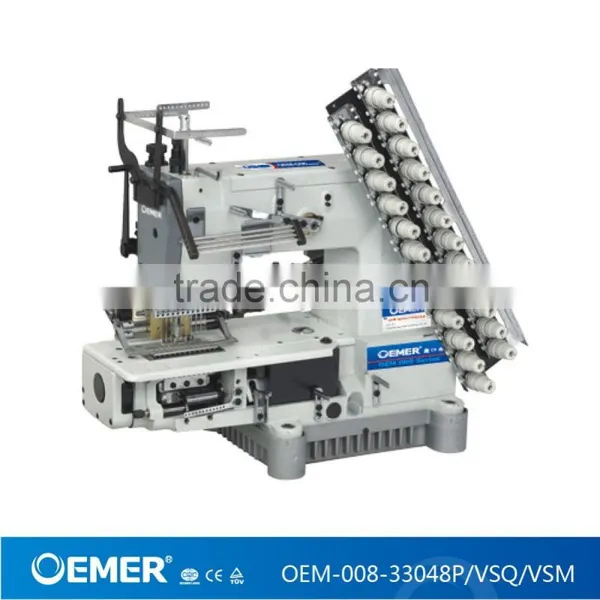 OEM-008-33048P/VSQ/VSM 33 Needle Elastic Chain Stitch Shirring Flat Bed Smocking Industrial Sewing Machine