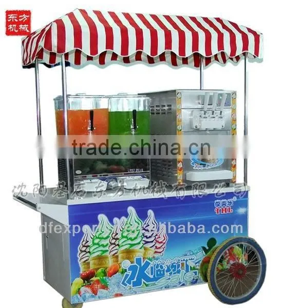 Ice Cream and Juice Machine Combination Cart