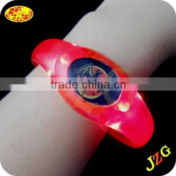 Sound Active PVC Logo Printing Glow LED Wristbands