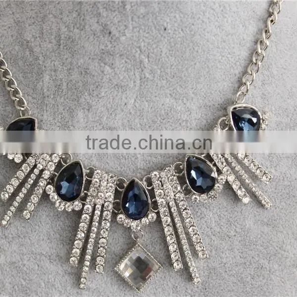 Wholesale White Gold Plated Women Necklace Water Drop Crystal Necklace photo-4
