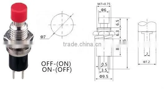 Kitchen Exhaust Cooker Hood Switch,RED Latching Dash OFF-ON Push-Button DIY Switch photo-5