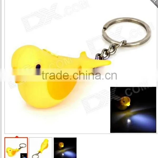Cute Bird Singing Led Light Pvc Key Ring Key Chain photo-5