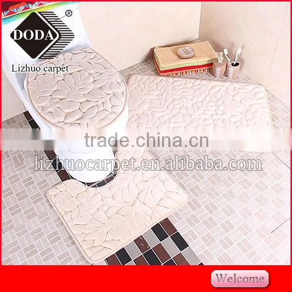 Anti Slip Pvc Backing Memory Foam Soft Foam Material Bathroom Carpet 3 Set photo-2