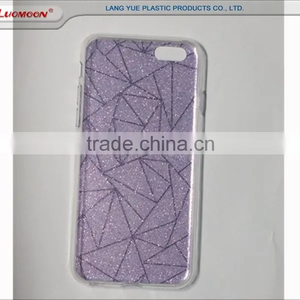 Soft Tpu Hard pc Two in One Double Side IMD Bling Glitter Phone Case Back Cover for Iphone 6s 6 Plus photo-4