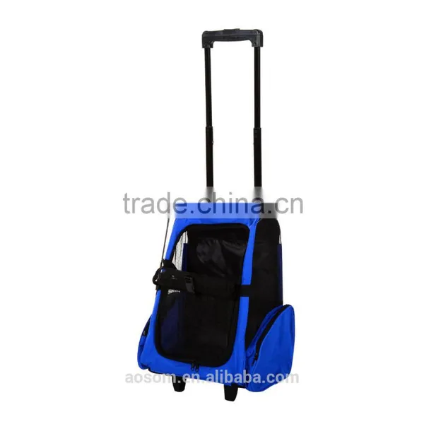 PawHut Travel Backpack w/ Trolley, Steel Wire Frame-Blue photo-2