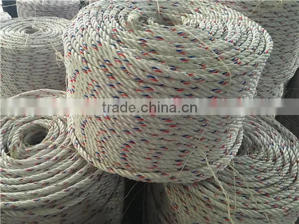 Cheapest PP Polypropylene Warning Rope For Sale White With Red And Blue Tracer photo-6