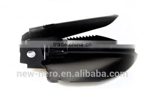 MINI CAMPING TOOL BLACK FOLDING SHOVEL PICK AXE COLLAPSIBLE SPADE EMERGENCY photo-3