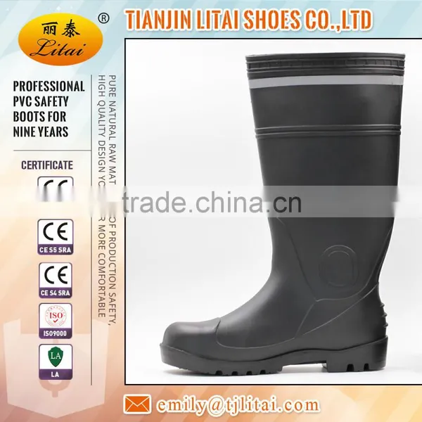 Hot Selling Black PVC Safety Rain Boots With Steel Toecap photo-3