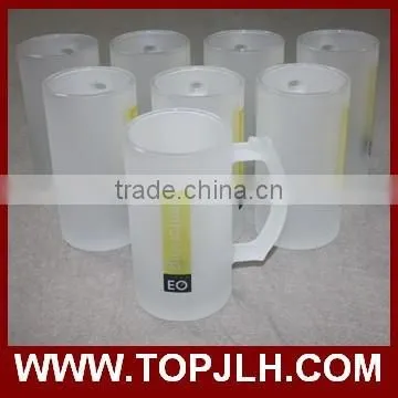 Transparent and Frosted Big Glass Beer Mugs With Handle photo-3