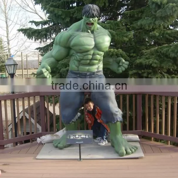 Outdoor Garden Decoration Fiberglass Material Life Size Hulk Statue for Sale photo-5