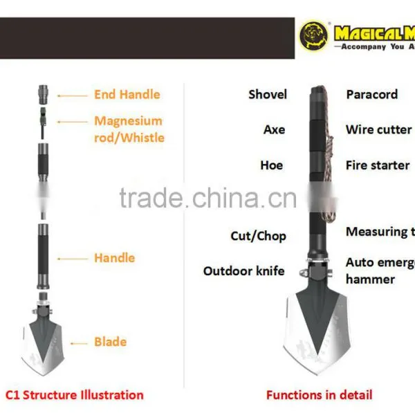 2015 Emergency Survial Foldable Shovel,lightweight Safety &survival Kit ,knife photo-4