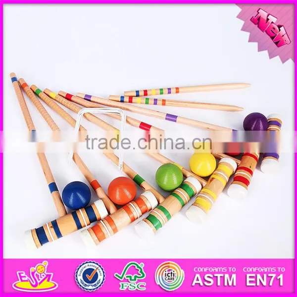 2016 Outdoor Garden 6 Player Funny Children Wooden Croquet Game W01A166