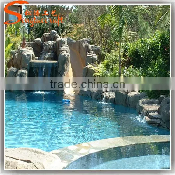 Garden Home Decoration Artificial Fiberglass Rock Waterfall Used Water Fountain for Sale photo-3