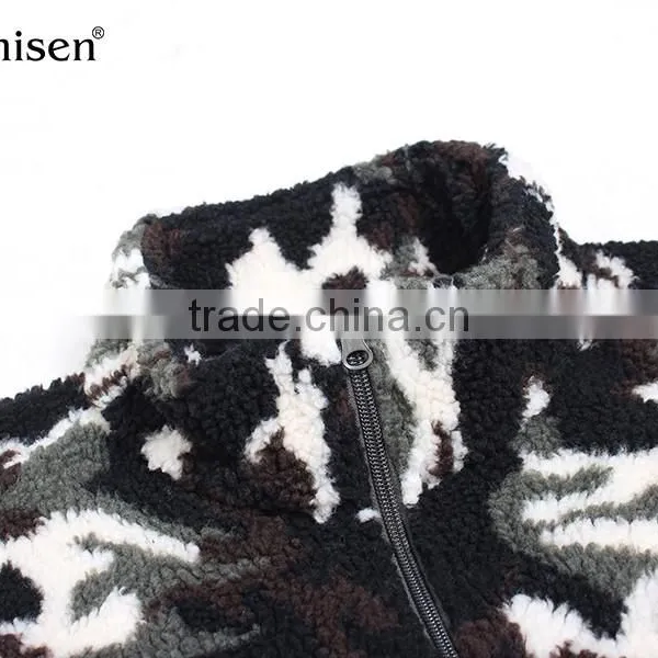 Wholesale China Factory Outdoor Clothing Camo Men Sherpa Vest photo-3