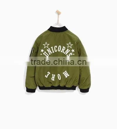 Fashion Zipper Plain Bomber Jacket ,latest Design Kids Padded Bomber Jacket, Quilted Bomber Jacket for Girls photo-2