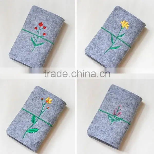 Novel Logo Custom Felt Cover With Embroidery Spiral Binding Dairy Notebook With Button photo-4