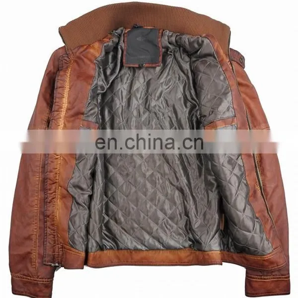2015 New Model Designer Wholesale Leather Jacket photo-3