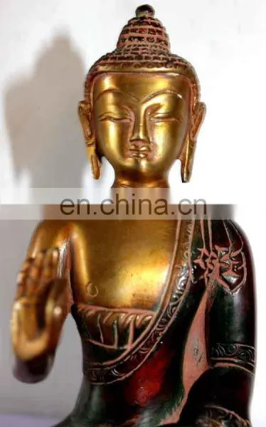 Tibetan Brass Shakyamuni Medicine Buddha Statue Buddhism Showpiece Sating Buddha Statue Blessing Buddhism Art Ethnic Decorative photo-3