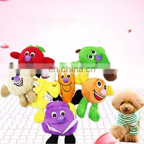 Latest Creative 3 PCS Pet Supplies Cat and Dog Cartoon Fruit Wear-resistant Interactive Cute Toy, Random Delivery photo-5
