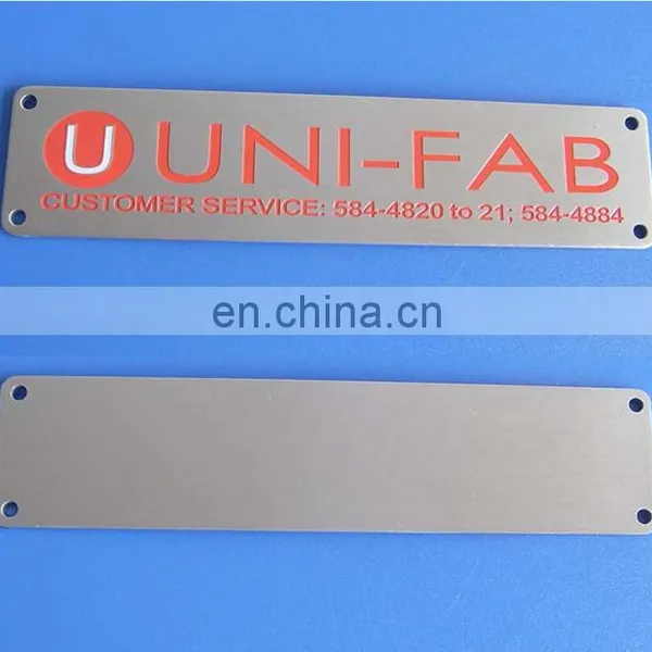 Engraved Soft Enamel Customized Label Plate Aluminum Name Plate