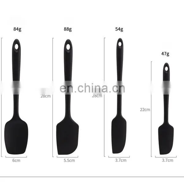 Hot Selling Food Grade Silicon Spatula Kitchen Baking Silicone Rubber 4pcs Kitchen Baking Scraper Set photo-4