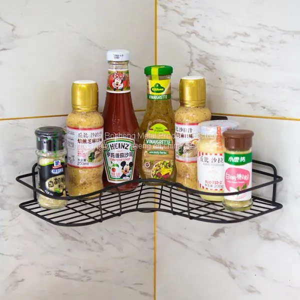 Anti-Rust Wall Mount Tripod Holder Bathroom /Kitchen Storage Corner Shelf photo-2