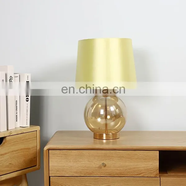 Elegant Modern Design Hotel Restaurant Coffee House Custom Round Glass Table Lamp With Lampshade photo-4