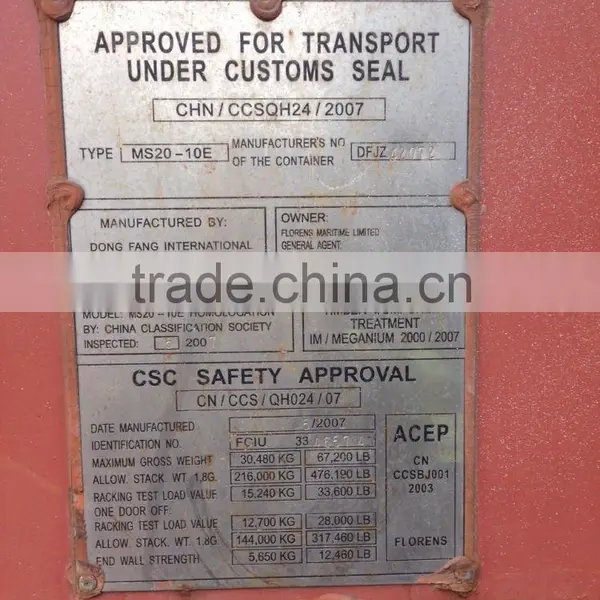 CSC Certification and 20' Length (feet) 20ft Shipping Container photo-3