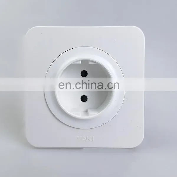 Yaki Hot Selling Fashion Contracted Switch White Copper Accessories French Standard Socket High Quality Wall Socket photo-2