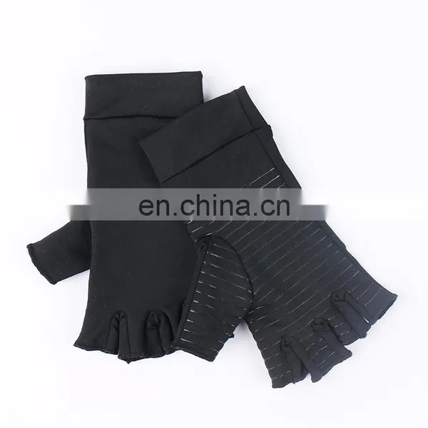 Copper Infused Therapy Reducing Swelling Fingerless Hand Pain Relief Compression Arthritis Gloves photo-4