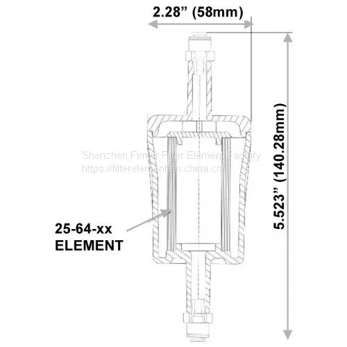 Fluorocarbon Borosilicate Glass Microfiber Element DIF-LNxx-1/4″PTC photo-2