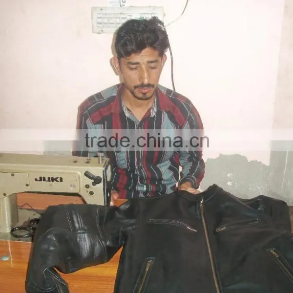 Man Leather Jacket Made of Black Genuine Sheep Skins photo-6