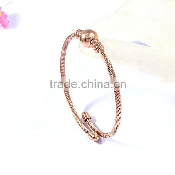 2016 Jewelry Stainless Steel Bangle Rose Gold Plated Bracelet photo-5
