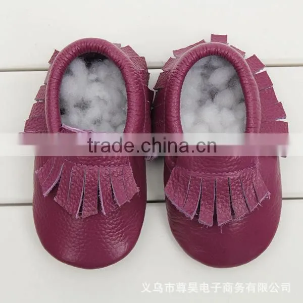 2016 Fashion Style Tassel Leather Shoes Full Cowhide Infant Baby Shoes Newborn Soft Bottom Prewalkers photo-3