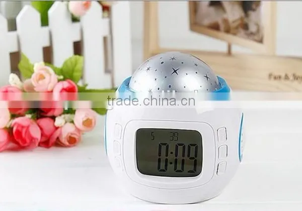 Music Star Kid Baby Room Bedroom Music Alarm Clock Sky Star Night Light Projector Lamp photo-6