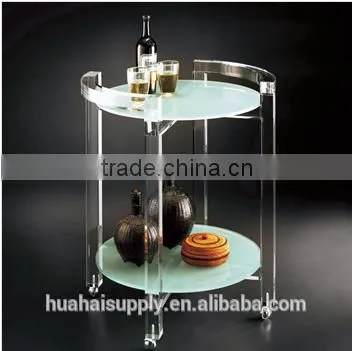 Acrylic Service Trolley With Wheel for hotel