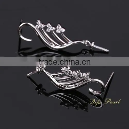 14k Gold Earring Mountings for Pearl photo-3