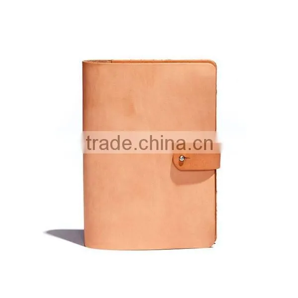 Hand-stitched With Dull Nickel Button for Closure Leather Book Holder photo-2