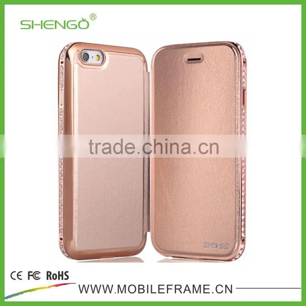 Wholesale Diamond PU Leather Flip Case for IPhone 6 photo-4