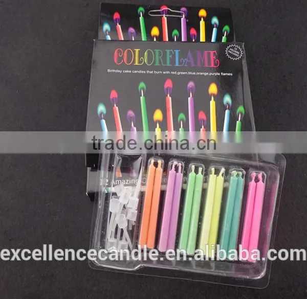 Stick Birthday Candles in Blister Card Colored Flame photo-4