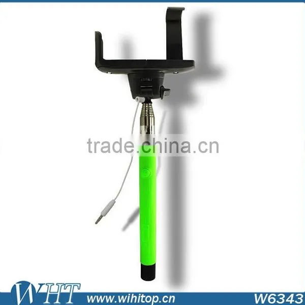 New Designer Extendable Wired Selfie Stick Handheld Monopod Self-pole Built-in Shutter With Mount Clip Holder photo-4