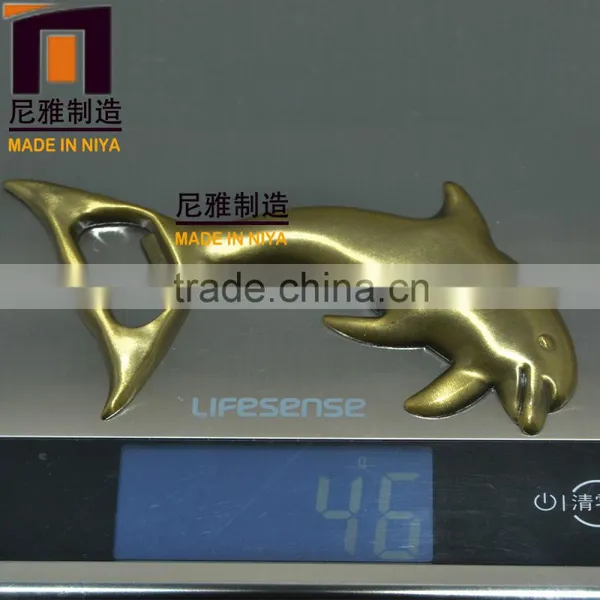 Porpoise Shape Gold Plating Metal Beer Bottle Opener Keychain photo-6