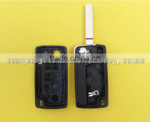 Folding Flip Remote Key Shell Case Fob 3 Button for Peugeot 307 With Battery Place photo-5