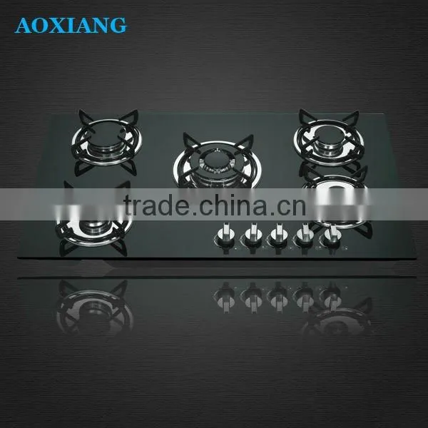 Built-in (Embedded) Black Tempered Glass Panel Gas Stove/ Gas Hob/ Gas Cooker XLX-935G-1