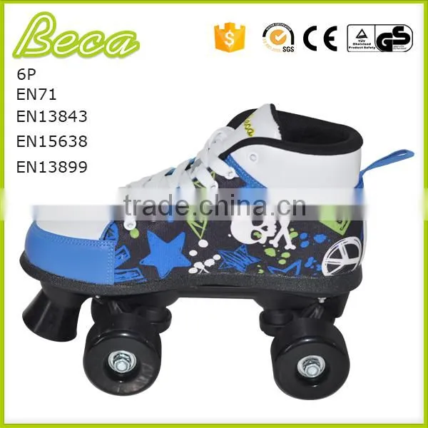 Wholesale Blue PVC Wheel Boy Disco Quad Roller Skate for Clud photo-2