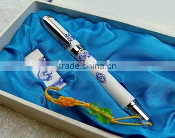 China Factory With Chinese Style Gift Usb Flash Drive in Case Usb Flash Drive With Pen Set Quality Choice photo-2